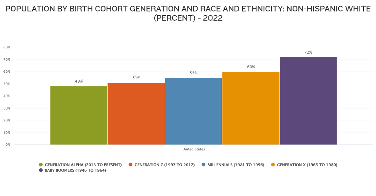 POPULATION BY BIRTH COHORT GENERATION AND RACE AND ETHNICITY IN UNITED STATES