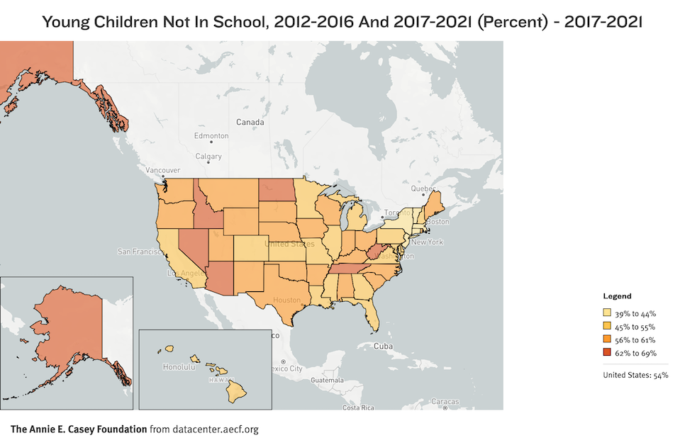 State-level look at young children not in preschool