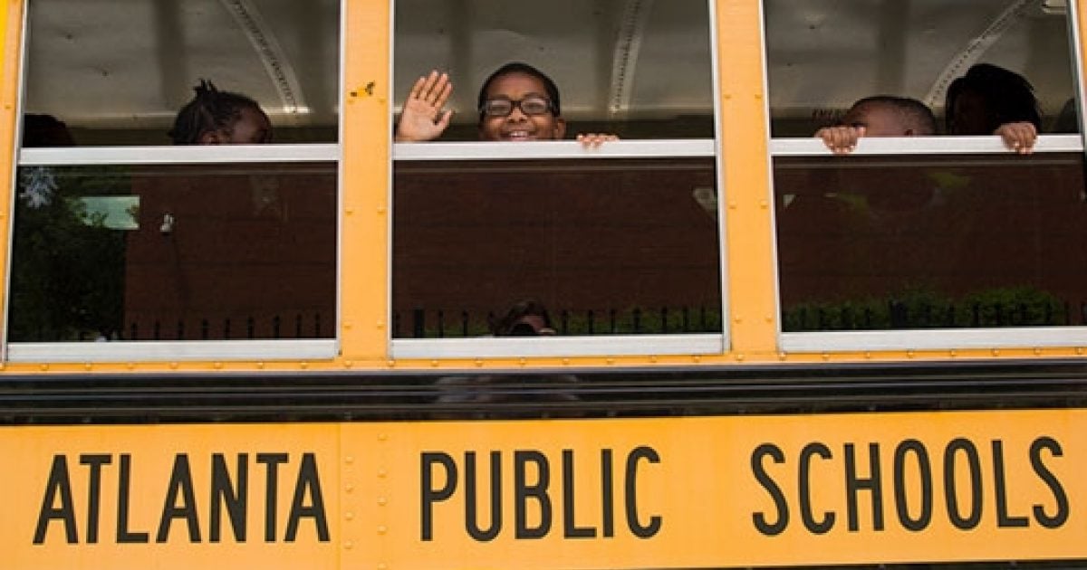 Students riding an Atlanta Public Schools bus in a file photograph.