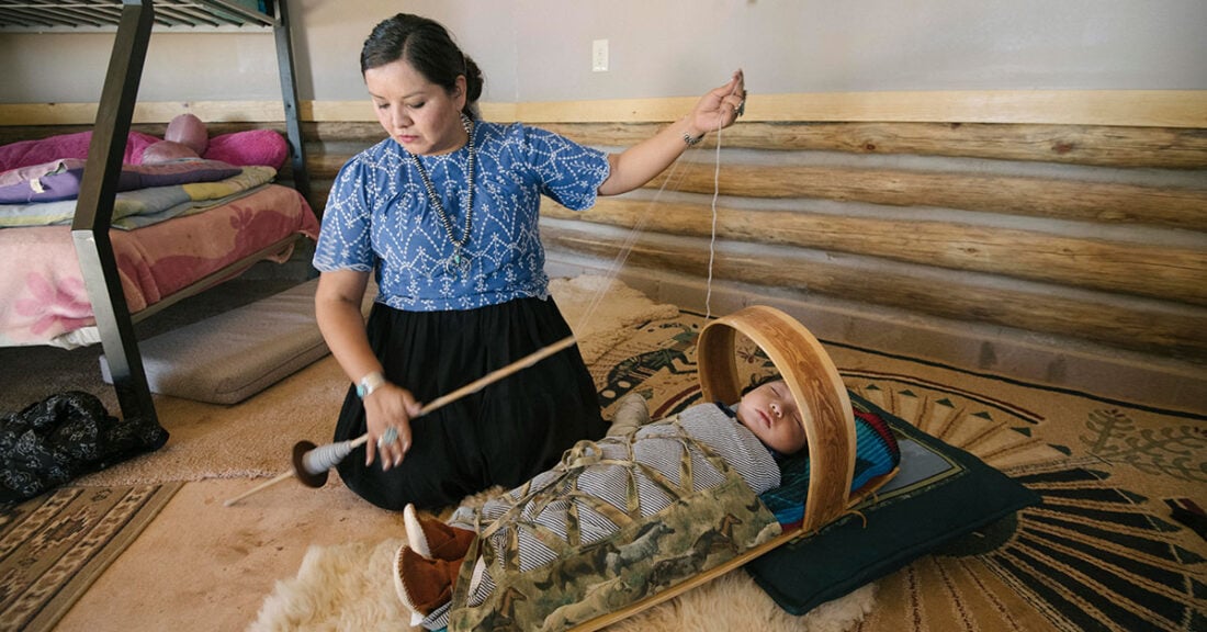 American Indian mother and child