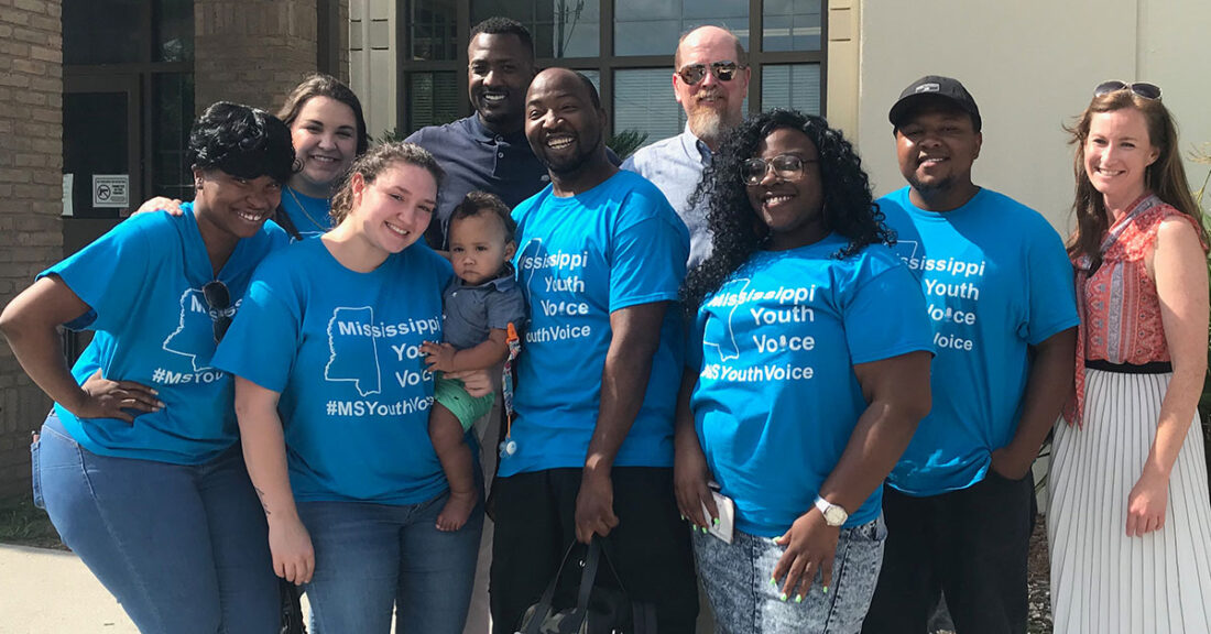 Young people and staff with Mississippi Youth Voice