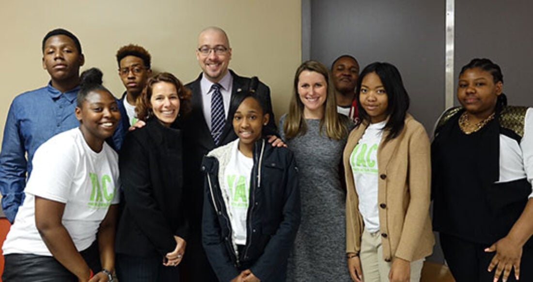 Tanya Krupat with a group of youth advocates