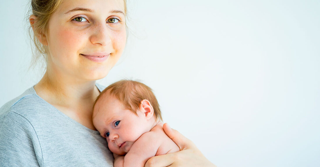 Young mother and her baby