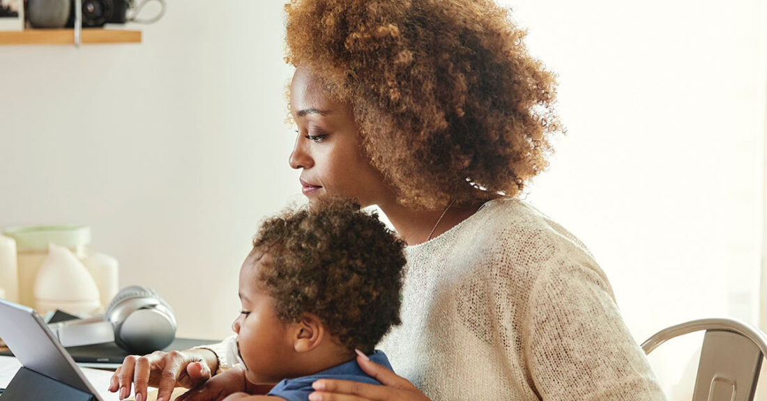 Young parent spending time with child