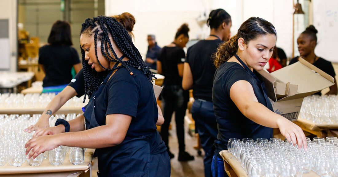 Young people being trained for the workforce