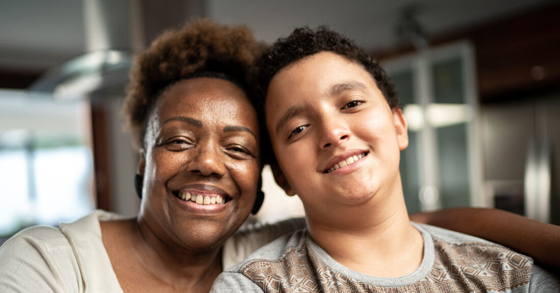 Mother and teenage son