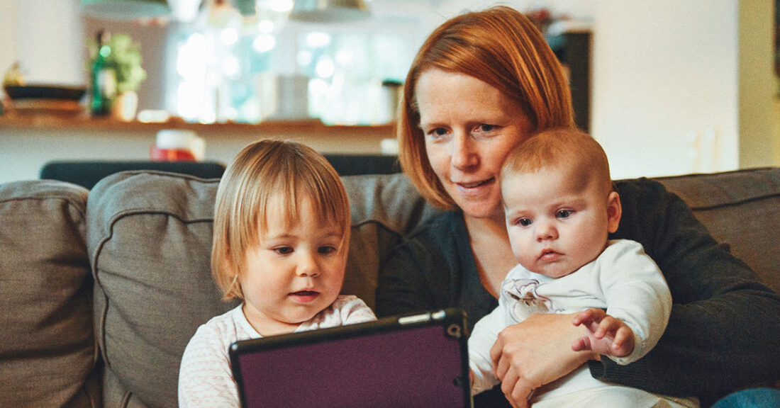 Mom with two children