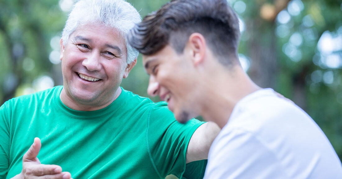 Father with teenage son