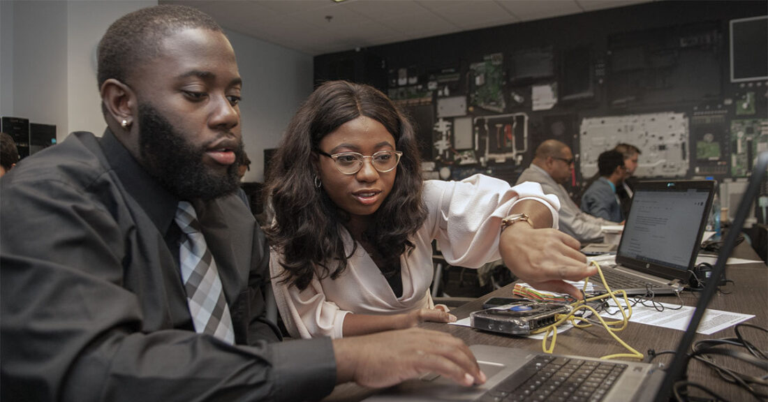 Learning skills on a computer to approve employability