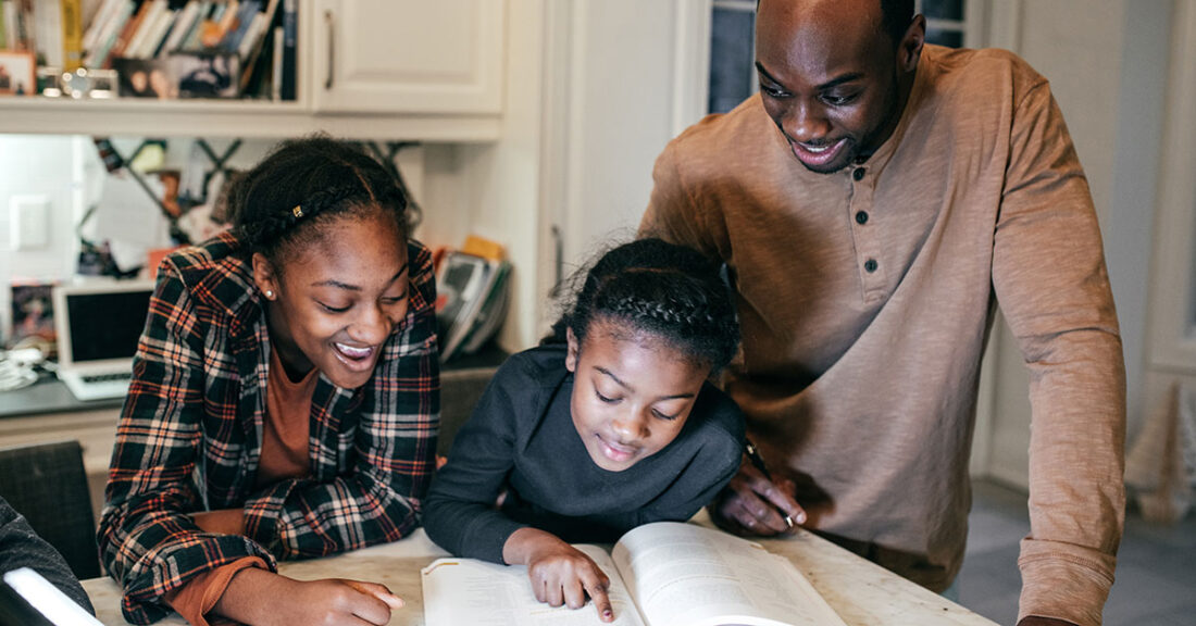 Foster parent with two children