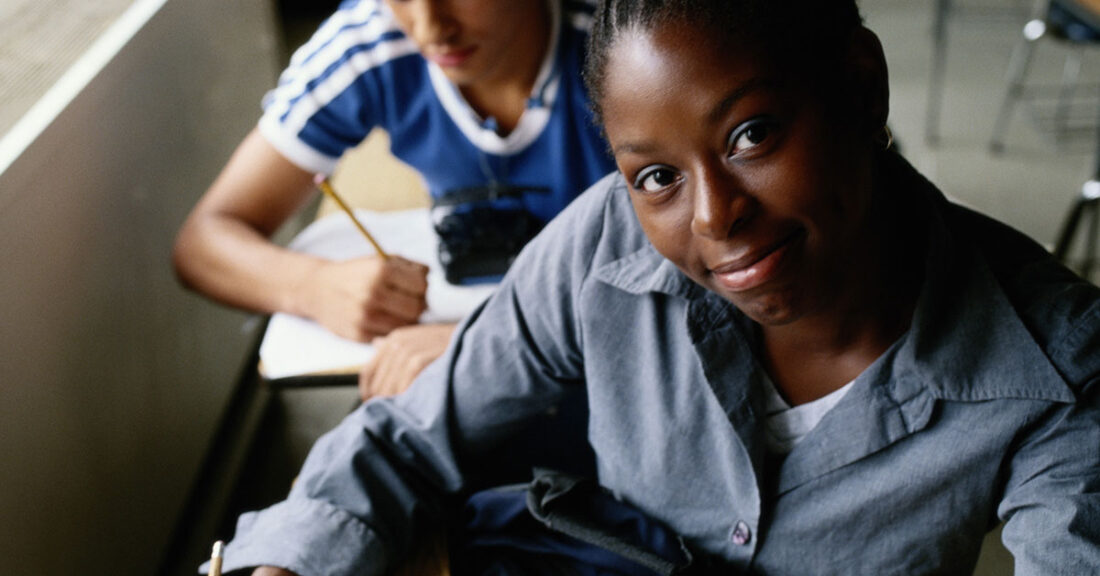 Student in a classroom.