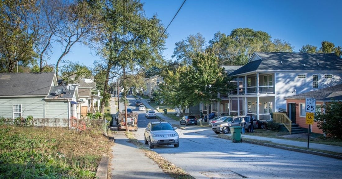 A residential street in Atlanta's NPU-V