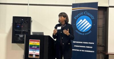 Veronica Cunningham, executive director, American Probation and Parole Association speaks at the site visit.