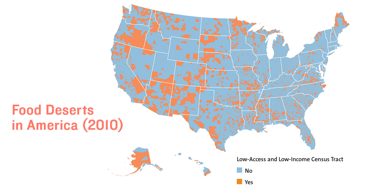 Map of Food Deserts in the United States