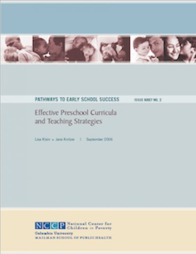 NCCP Pathwaysto Early School Success Cover 2006