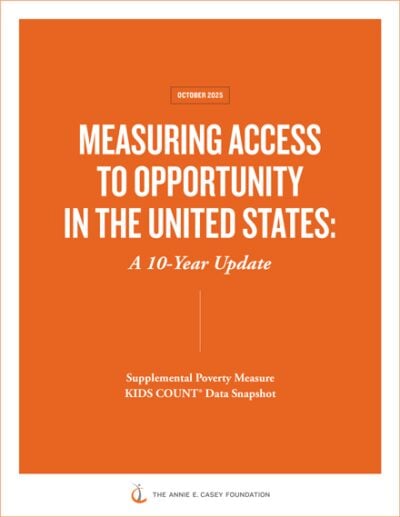 Cover of Measuring Access to Opportunity in America with orange background.